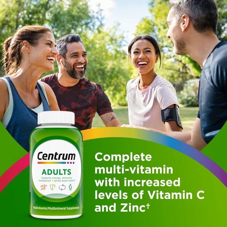 Centrum Adults Multivitamin For Men & Women | Also Helps to Fill Nutrient Gaps for GLP-1 Users | 200 Tablets; Exp 09/2027