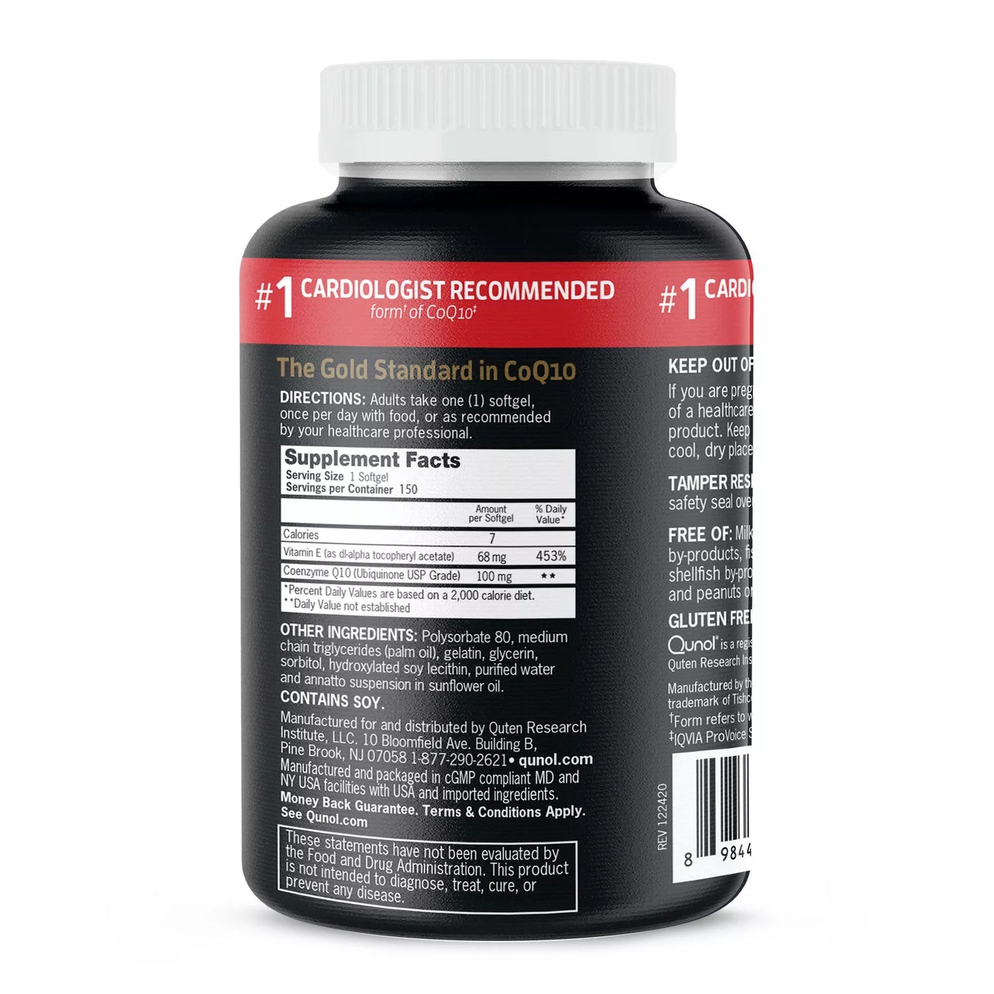 Qunol CoQ10 100mg, Ultra Co Q-10 | Water & Fat Soluble | 3x Better Absorption Coenzyme Q-10 | Antioxidant for Heart Health & Energy Production | 5 Month Supply | 150 Softgels; Exp 10/2027