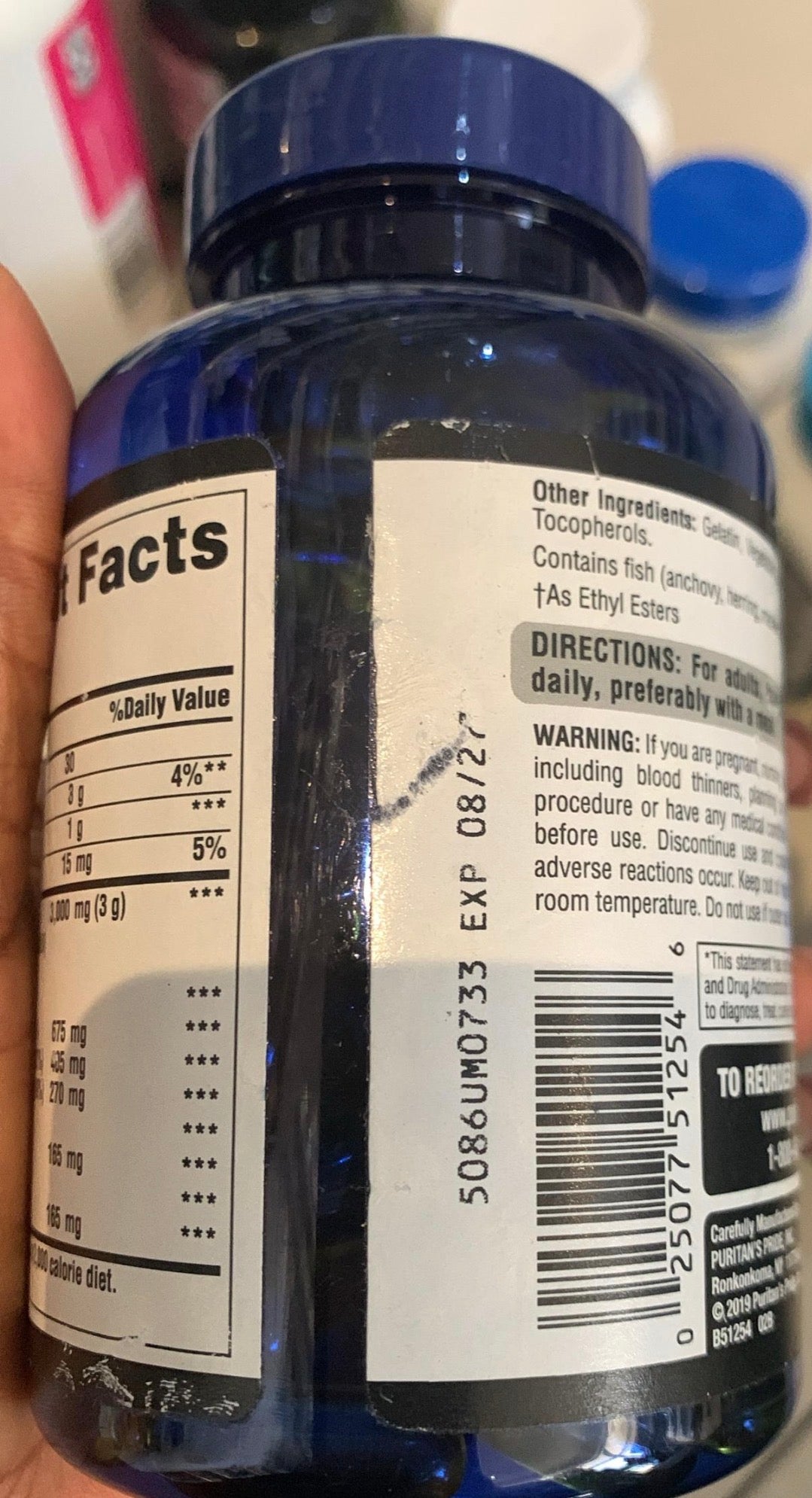 Puritan’s Pride Triple Omega 3-6-9 Fish & Flax Oils | Maintains Healthy Skin, Supports Heart Health & Proper Nervous System Function | 120 Rapid Release Softgels; Exp 10/2028