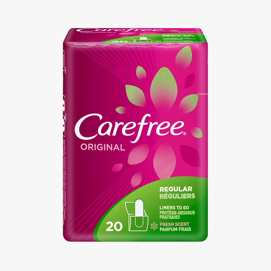 Carefree Original Regular Liners | Wrapped, Scented ~ 20 Liners
