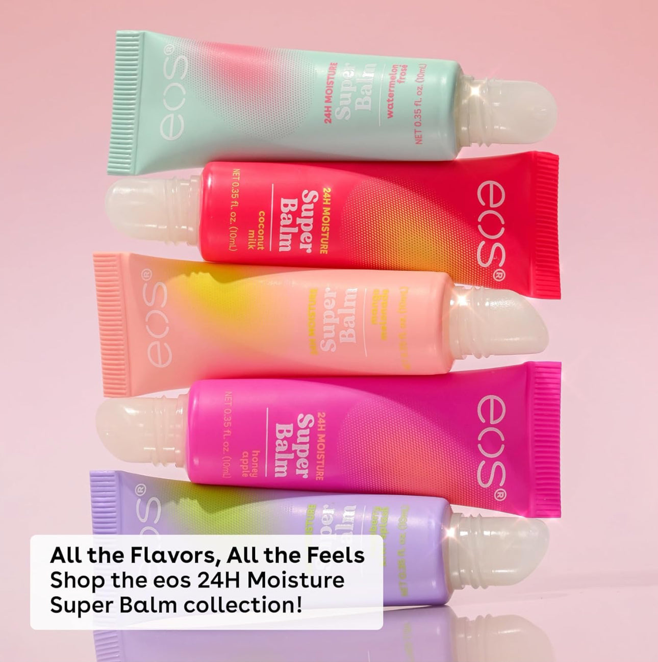 Eos 24HR Moisture Super Balm | Raspberry Kiwi Splash & Strawberry Sorbet Lip Balm Flavours | 0.35 fl oz, 2 Pack