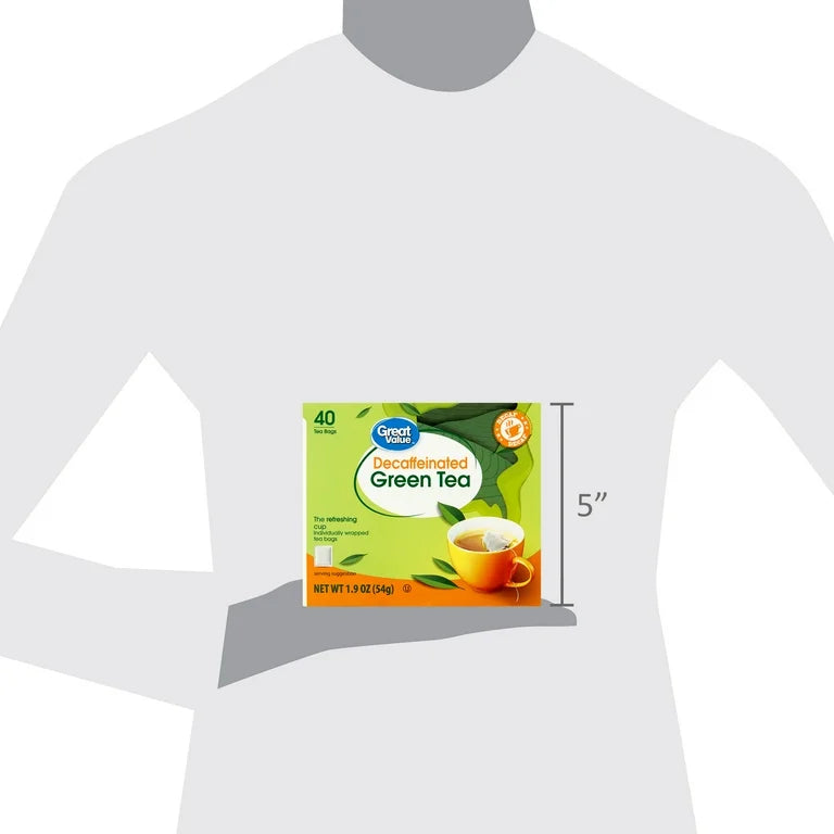 Great Value Decaffeinated Green Tea | 40 Bags; Exp 02/2028