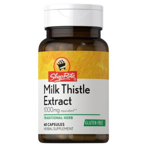 ShopRite Milk Thistle Extract 1000mg | Supports Healthy Liver | Herbal Antioxidant | 60 Capsules; Exp 04/2027