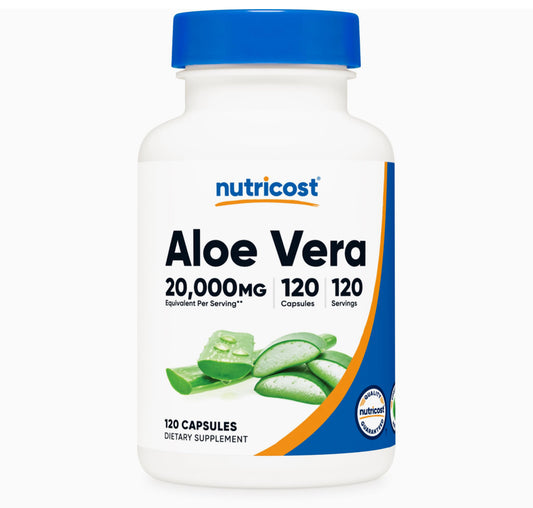 Nutricost Aloe Vera 20,000mg | 120 Servings | Supports Digestive Health
| Supports the Body's Healing Process | 120 Capsules; Exp 10/2027
