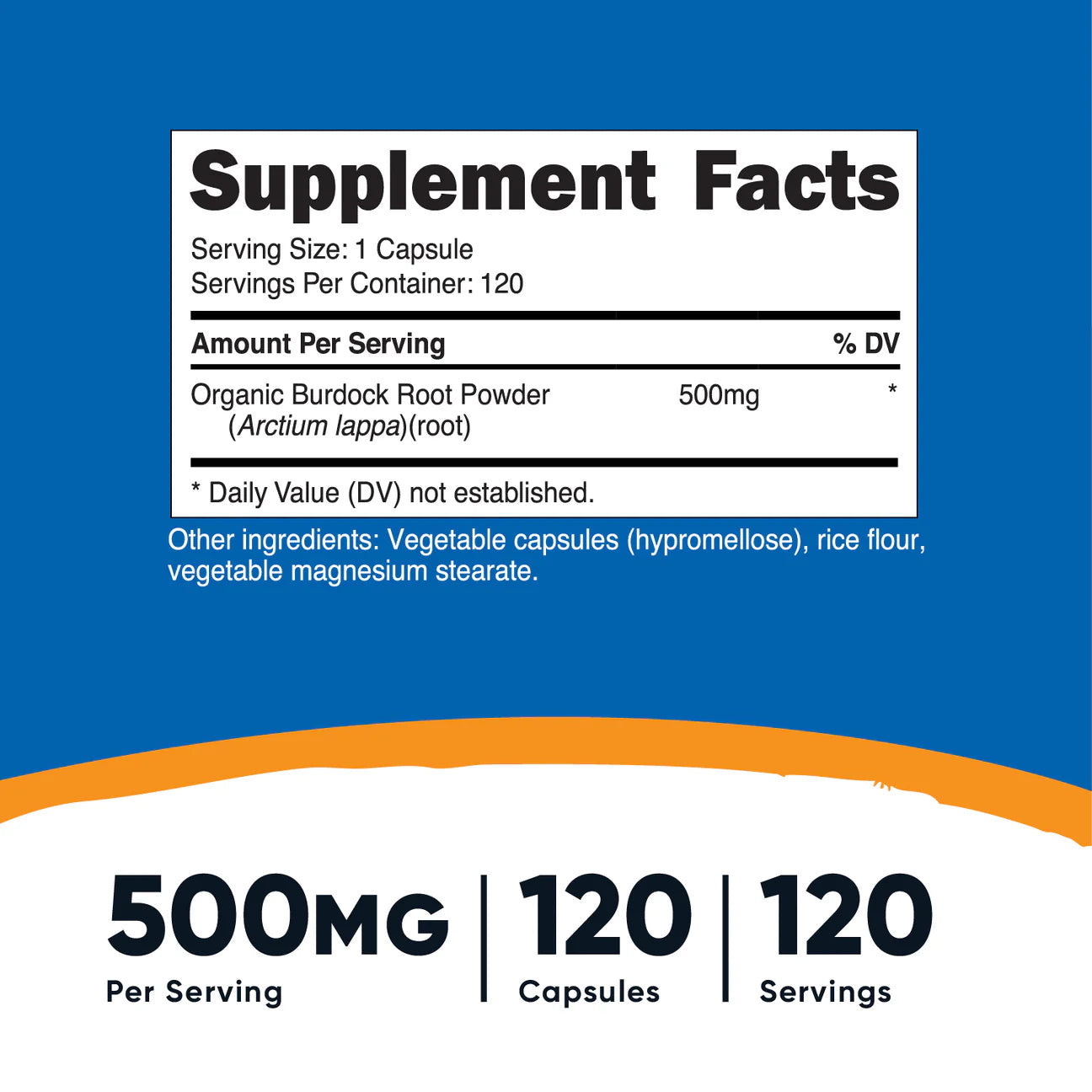 Nutricost Burdock Root 500mg | Blood Purifier | Herbal Antioxidant | 120 Capsules; Exp SMUDGED (02/2027 batch) See last picture