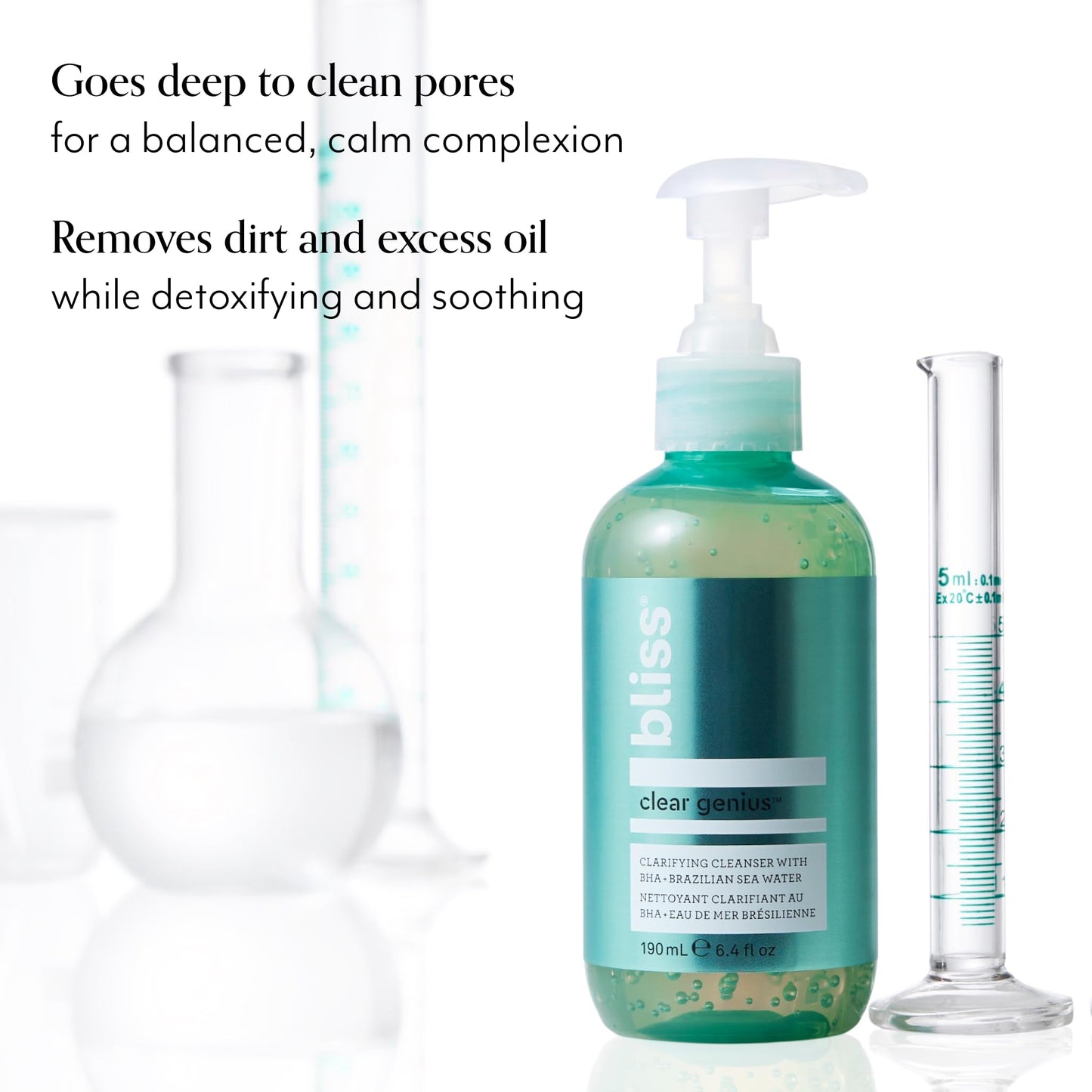 Bliss Clear Genius™ Gel Salicylic Facial Clarifying Cleanser | With BHA + Brazilian Sea Water | Normal to Breakout - Prone Skin, 6.4floz/190ml - Ome's Beauty Mart
