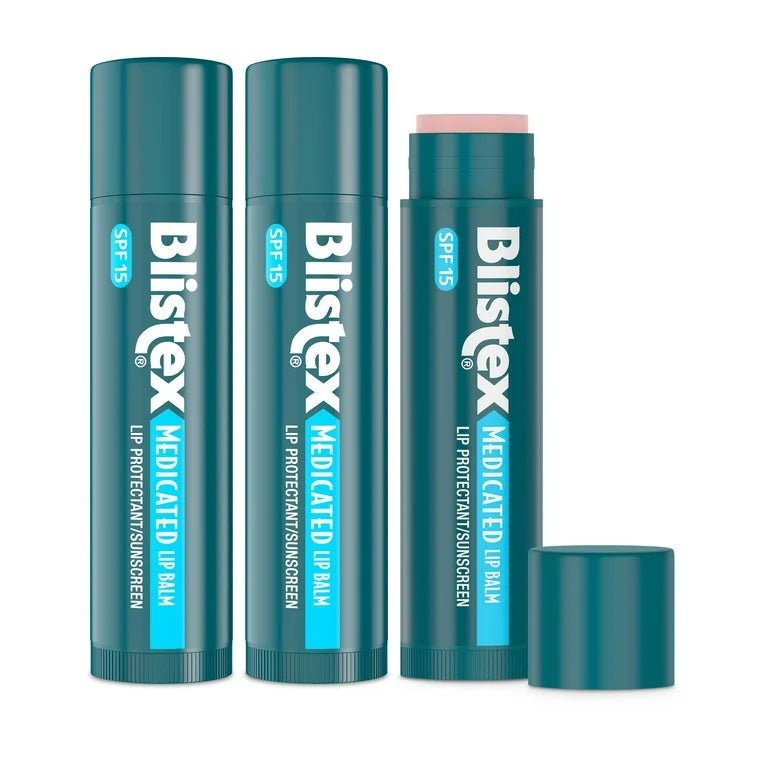 Blistex Medicated Lip Balm with SPF 15 Sun Protection | Prevent Dryness & Chapping | 0.15 oz Pack of 3 Exp 08/2024 - Ome's Beauty Mart