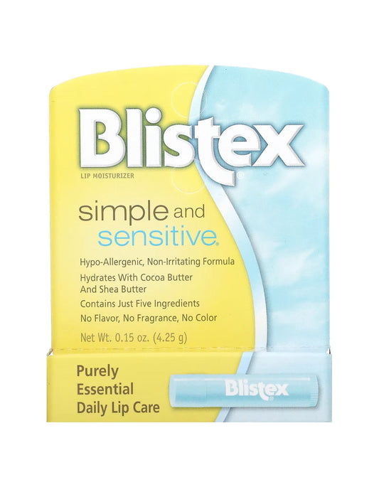 Blistex Simple and Sensitive, Lip Moisturizer (Lip Balm) 0.15 oz (4.25 g) - Ome's Beauty Mart