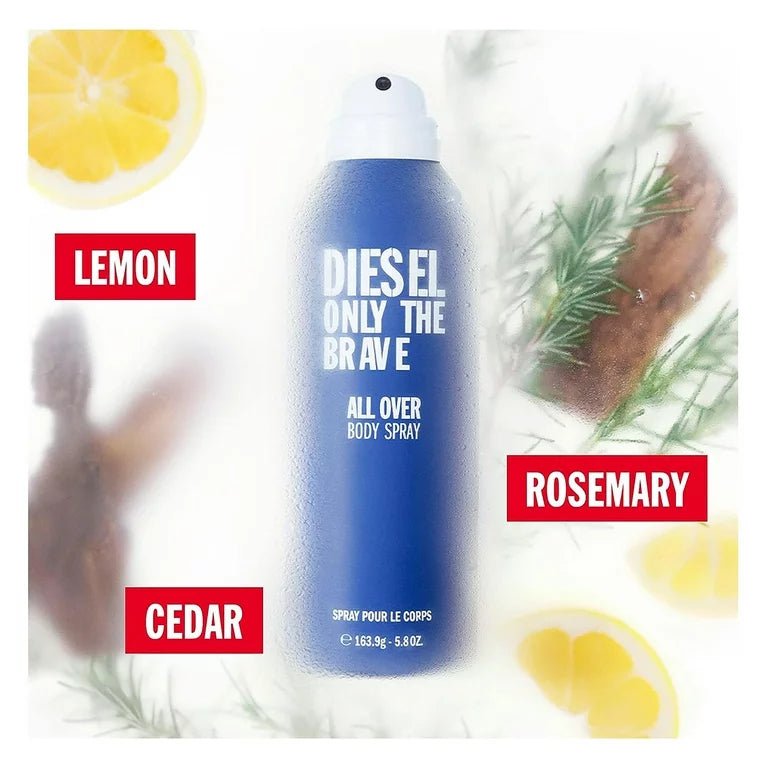 Diesel Only the Brave All Over Body Spray for Men, 5.8oz/163.9g - Ome's Beauty Mart