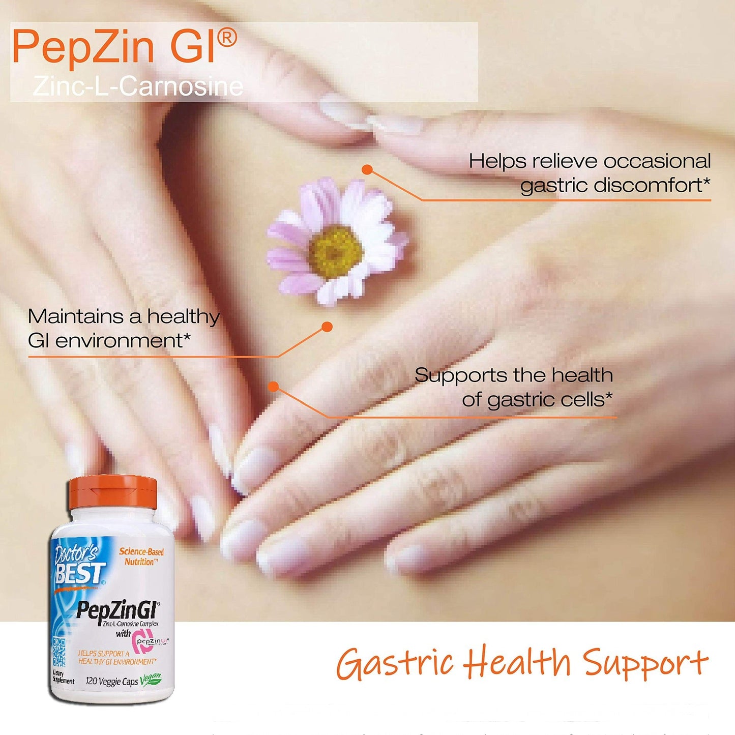 Doctor's Best PepZin GI Zinc - L - Carnosine Complex | Digestive Support | 120 Veggie Caps Exp Aug/2026 - Ome's Beauty Mart