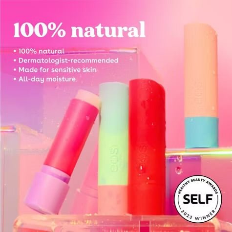 eos 100% Natural Lip Balm Sticks | Watermelon Frosé and Lychee Martini | 2 x 0.14oz 2pk - Ome's Beauty Mart