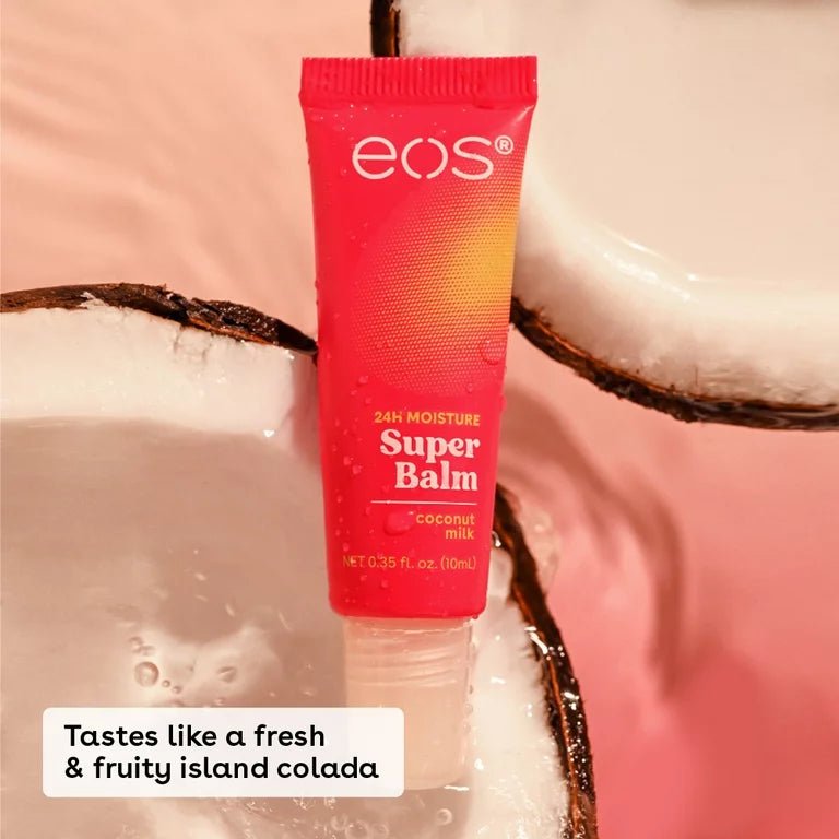 Eos 24H Moisture Super Balm- Coconut Milk & Honey Apple Lip Balm, 0.35 fl oz, Pack of 2 - Ome's Beauty Mart