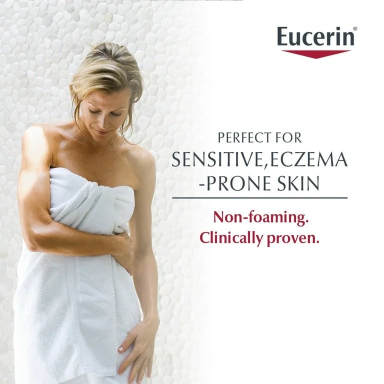 Eucerin Eczema Relief Cream Body Wash, Fragrance Free, 13.5fl.oz/400ml Exp 02/2025 - Ome's Beauty Mart