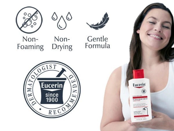 Eucerin Eczema Relief Cream Body Wash, Fragrance Free, 13.5fl.oz/400ml Exp 02/2025 - Ome's Beauty Mart