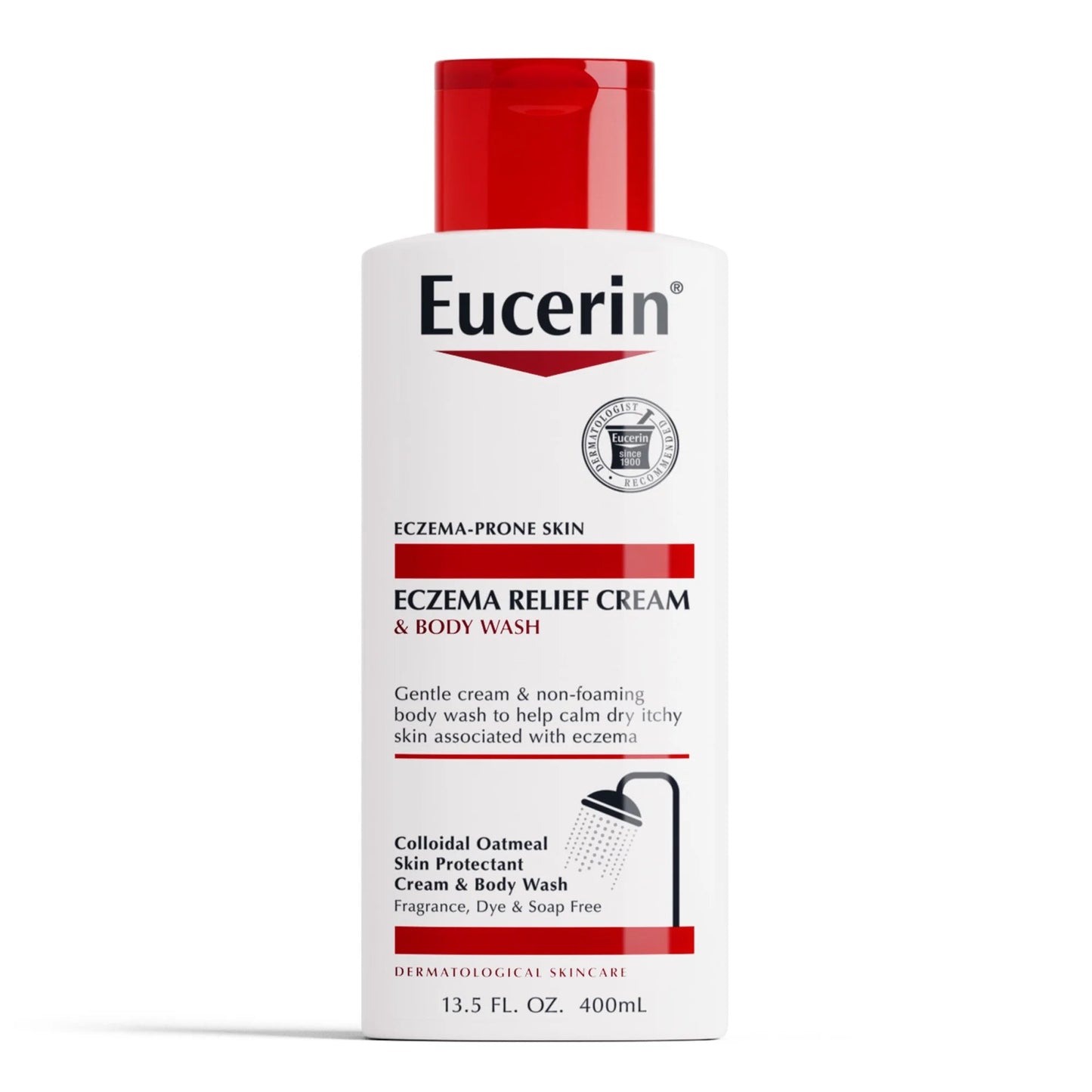Eucerin Eczema Relief Cream Body Wash, Fragrance Free, 13.5fl.oz/400ml Exp 02/2025 - Ome's Beauty Mart