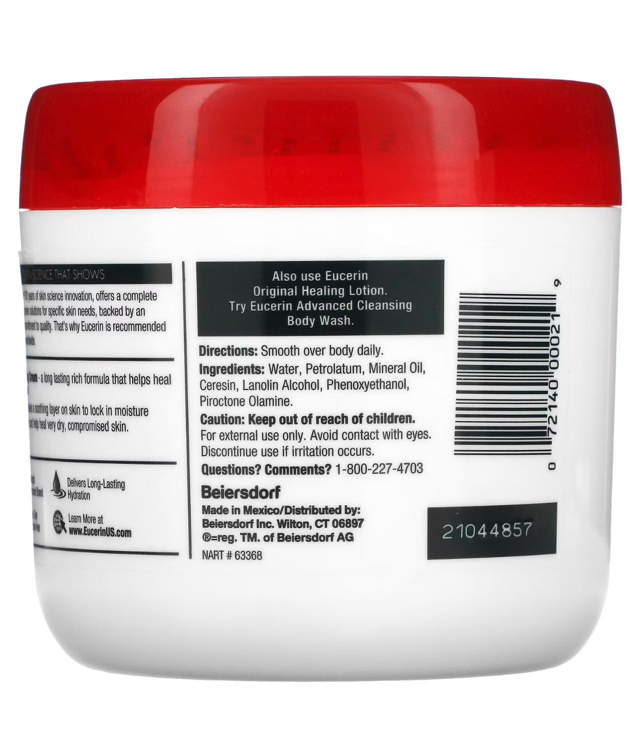 Eucerin Original Healing Rich Cream for Extremely Dry Compromised Skin 16oz/454g - Ome's Beauty Mart