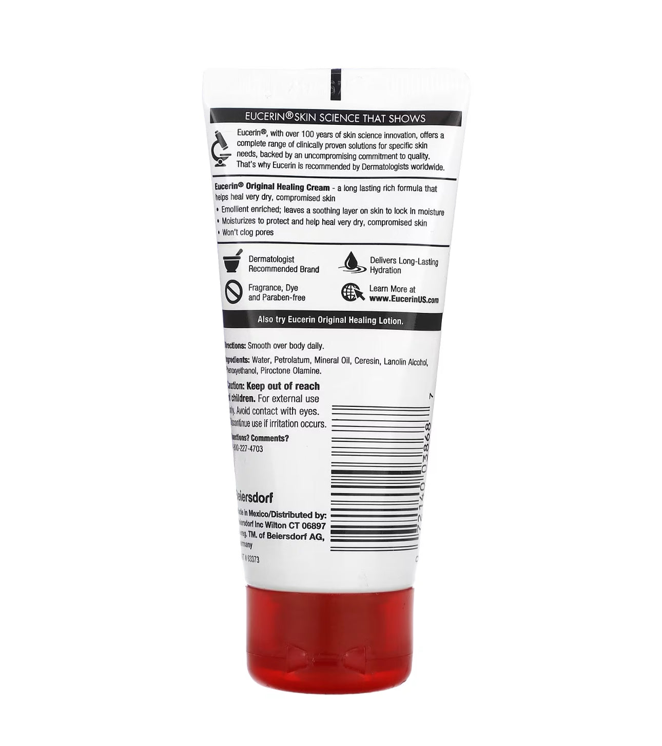 Eucerin Original Healing Rich Cream, For Extremely Dry Skin, 57g/2oz. Tube - Ome's Beauty Mart