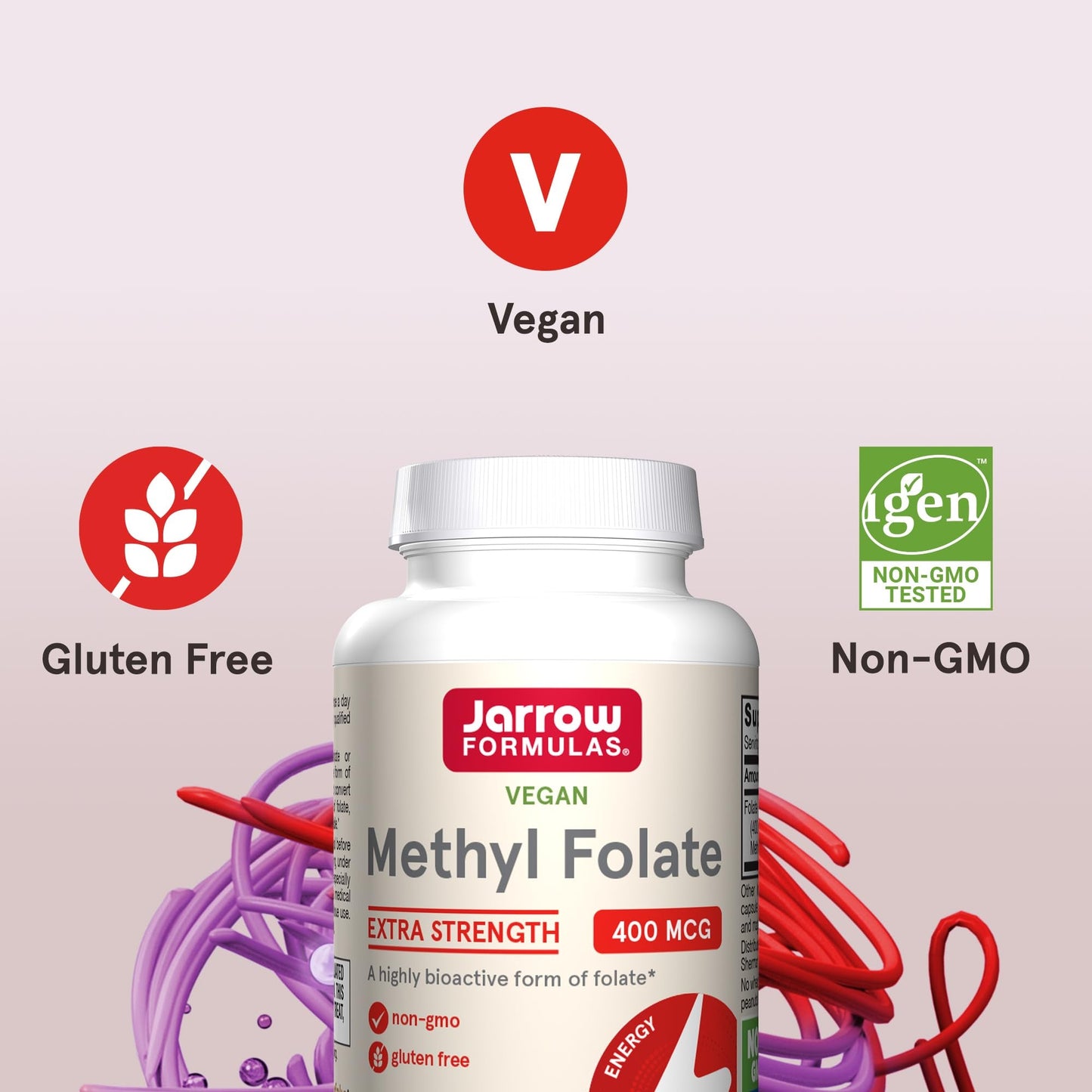 Jarrow Formulas Extra Strength Methyl Folate 400 mcg | Cardiovascular and Neurologic Health Support | 60 Veggie Capsules Exp 04/2026 - Ome's Beauty Mart
