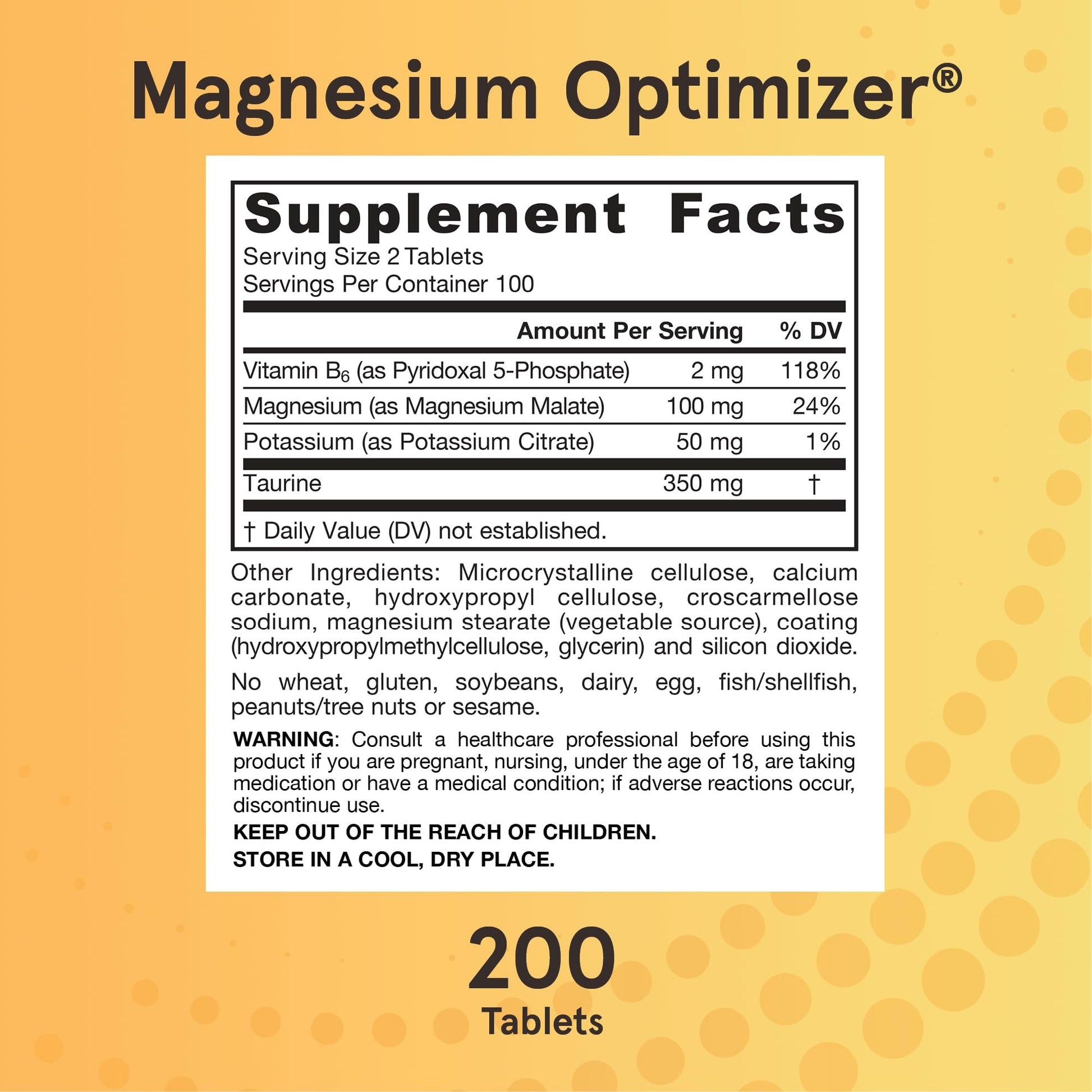 Jarrow Formulas Magnesium Optimizer | Magnesium Malate, Potassium Citrate, Taurine & Vitamin B6 | Supports Bone Health | Improves Sleep & Muscle Relaxation | 200 Tablets Exp 06/2026 - Ome's Beauty Mart