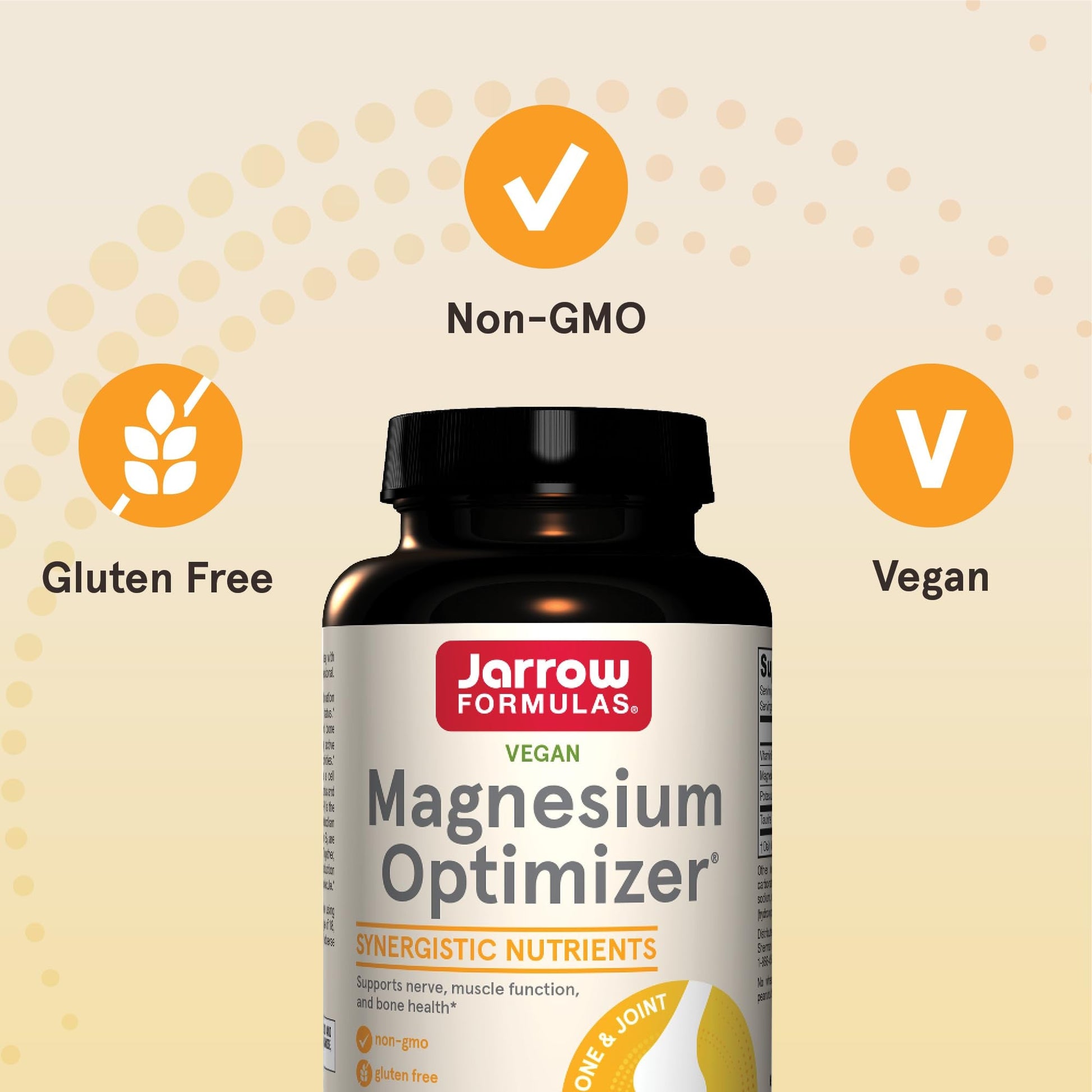 Jarrow Formulas Magnesium Optimizer | Magnesium Malate, Potassium Citrate, Taurine & Vitamin B6 | Supports Bone Health | Improves Sleep & Muscle Relaxation | 200 Tablets Exp 06/2026 - Ome's Beauty Mart