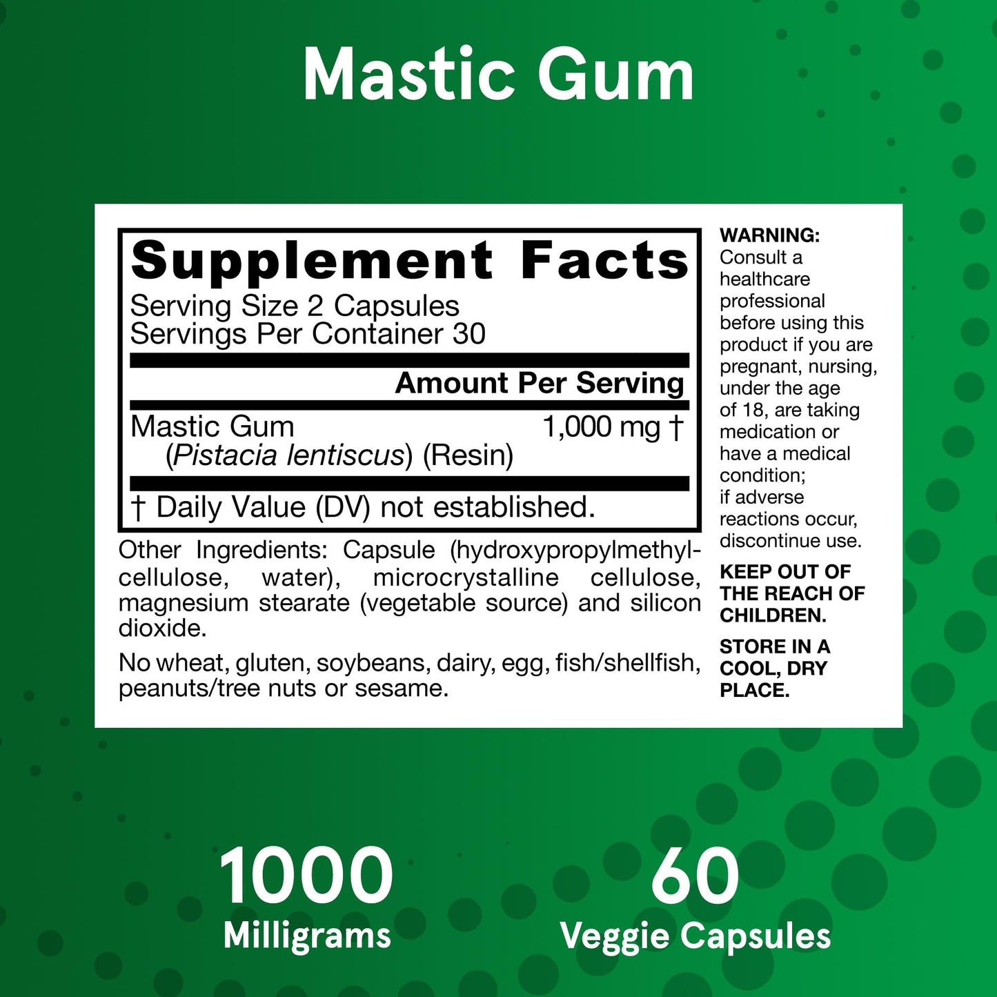Jarrow Formulas Mastic Gum 1000 mg | Gastrointestinal Health Support | 30 Day Supply | 60 Veggie Capsules Exp - Ome's Beauty Mart