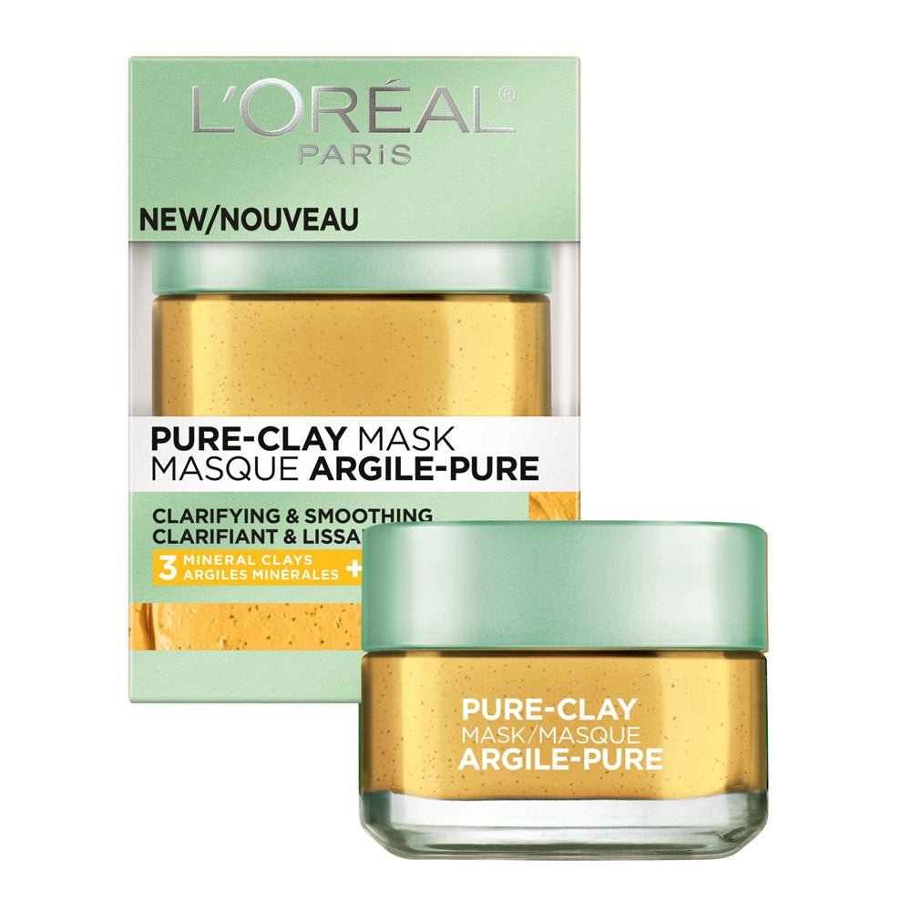 L'Oreal Pure Clay Face Mask with Yuzu Lemon | for Rough Skin to Clarify & Smooth | Clay Mask 1.7oz(48g) - Ome's Beauty Mart