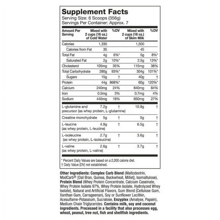 Muscletech Pro Series 100% Mass Gainer High Protein Powder, Vanilla, 60g Protein, 5.15lbs/82.4oz/2.33kg Exp 11/2026 - Ome's Beauty Mart