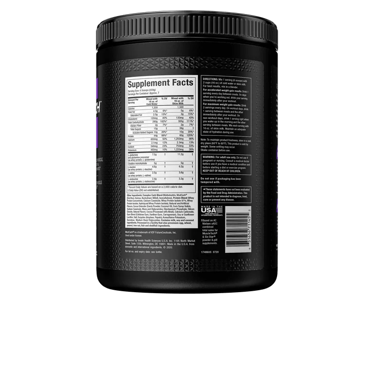 Muscletech Pro Series 100% Mass Gainer Protein Powder, Chocolate Fudge Brownie, 60g Protein, 5.15lbs/82.4oz/2.33kg Exp - Ome's Beauty Mart