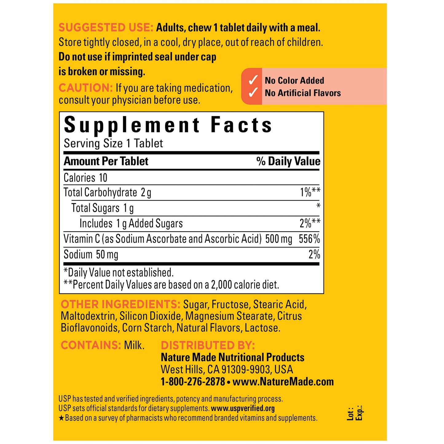 Nature Made Chewable Vitamin C 500mg | Immune Support | 150 Chewable Tablets Exp Nov/2025 - Ome's Beauty Mart