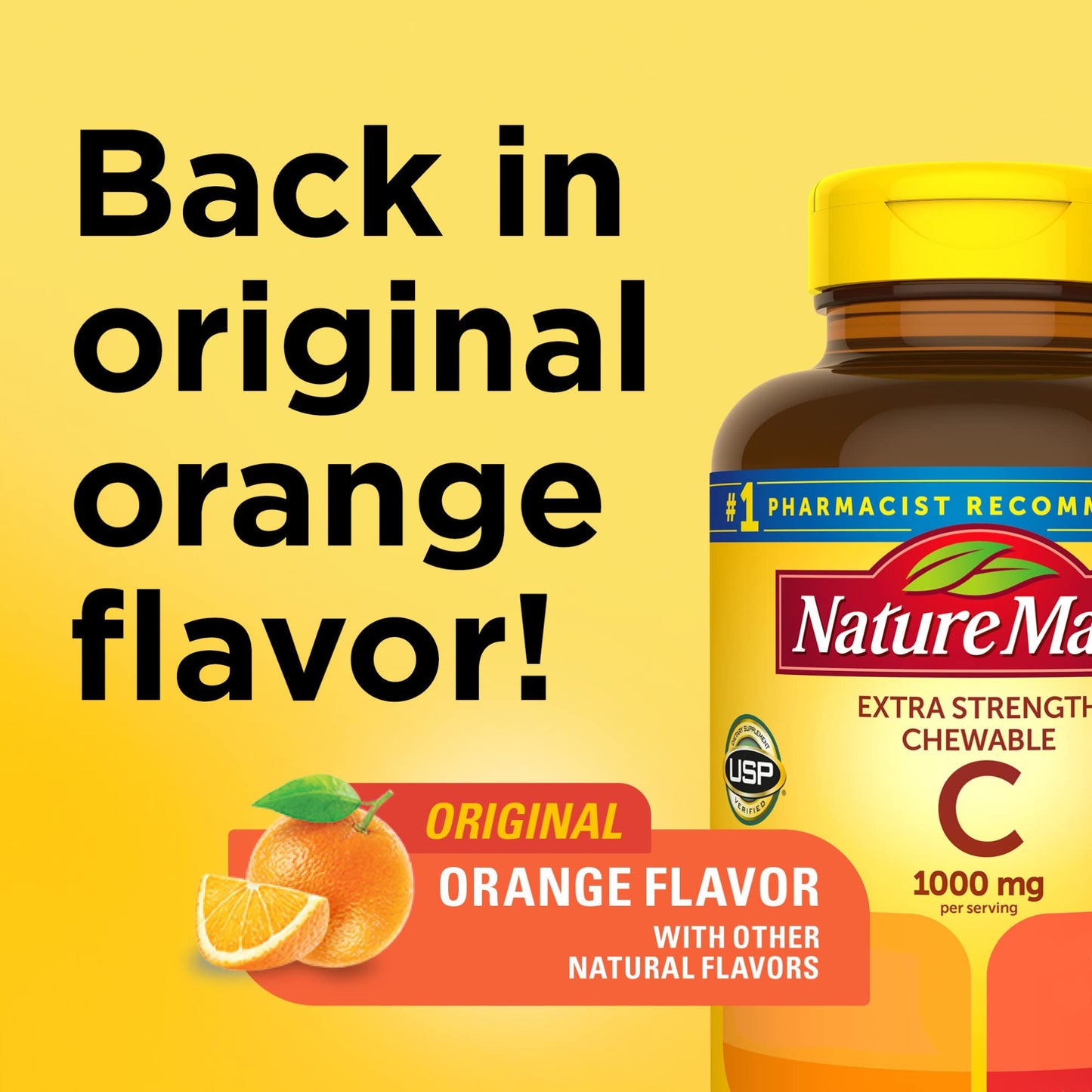 Nature Made Extra Strength Chewable Vitamin C 1000 mg per serving | Immune Support | 90 Tablets Exp Nov 2025 - Ome's Beauty Mart