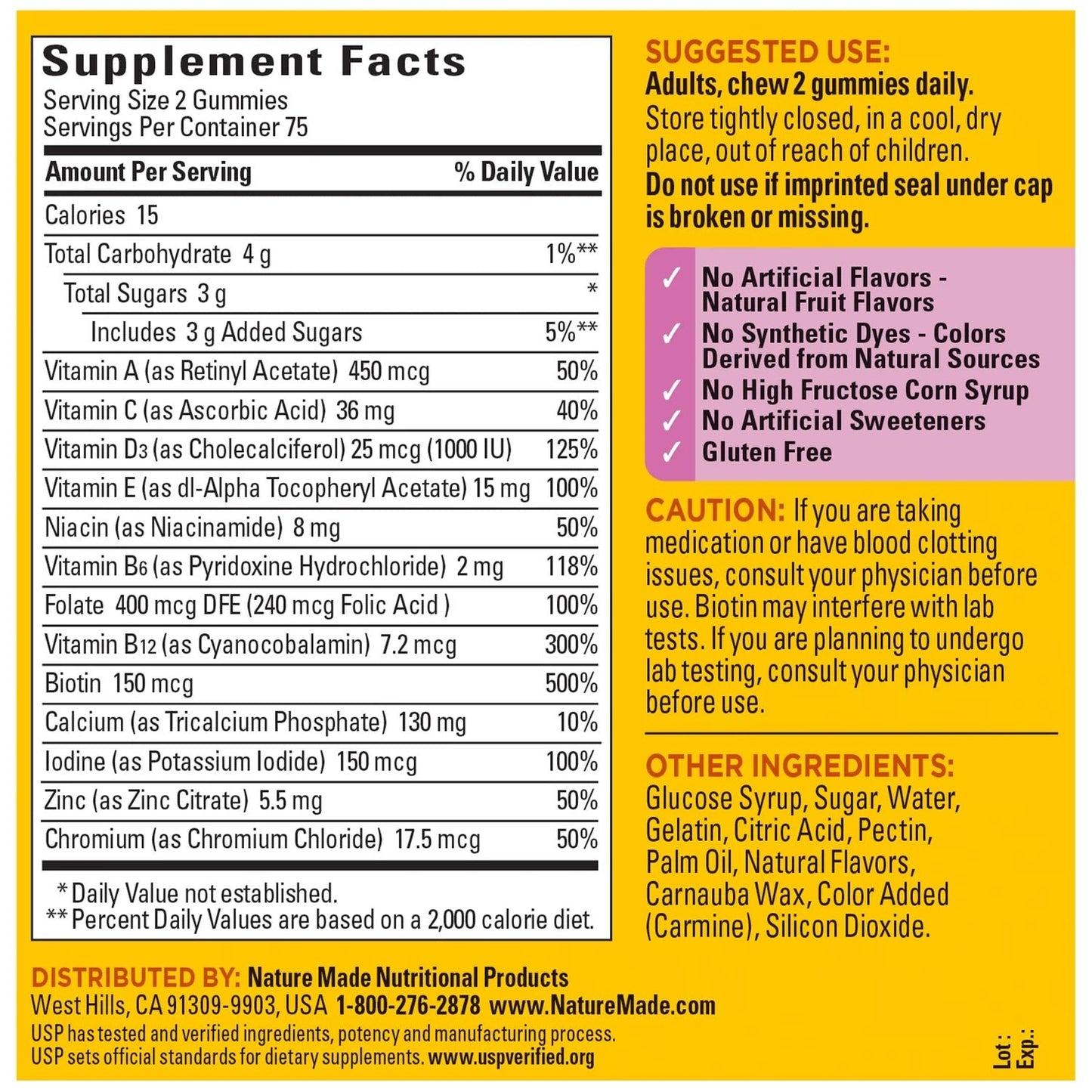 Nature Made Multivitamin For Her | Women’s Multivitamin for Daily Nutritional Support | 150 Gummies Exp Sep/2025 - Ome's Beauty Mart