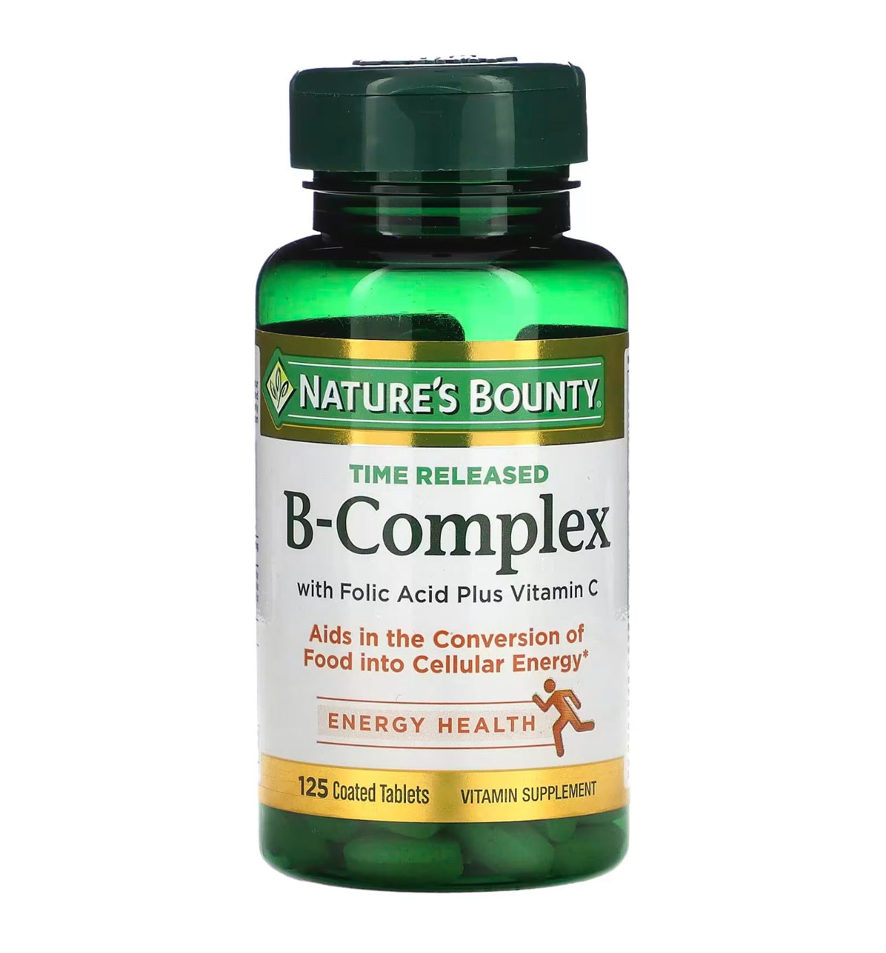 Nature’s Bounty B - Complex with Folic Acid and Vitamin C | Time Released | 125 Coated Tablets Exp 12/2025 - Ome's Beauty Mart