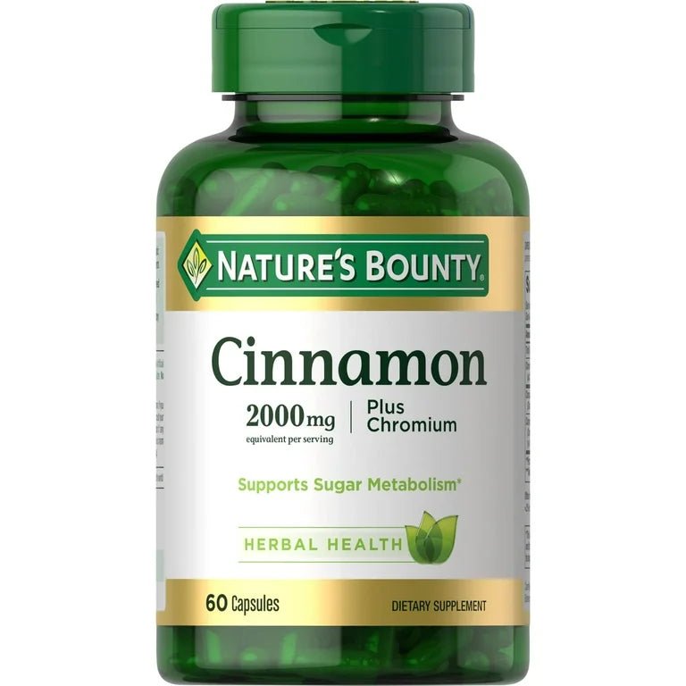 Nature’s Bounty Cinnamon 2000mg + Chromium 400mcg | Supp60 Capsules Exp 01/2026 - Ome's Beauty Mart