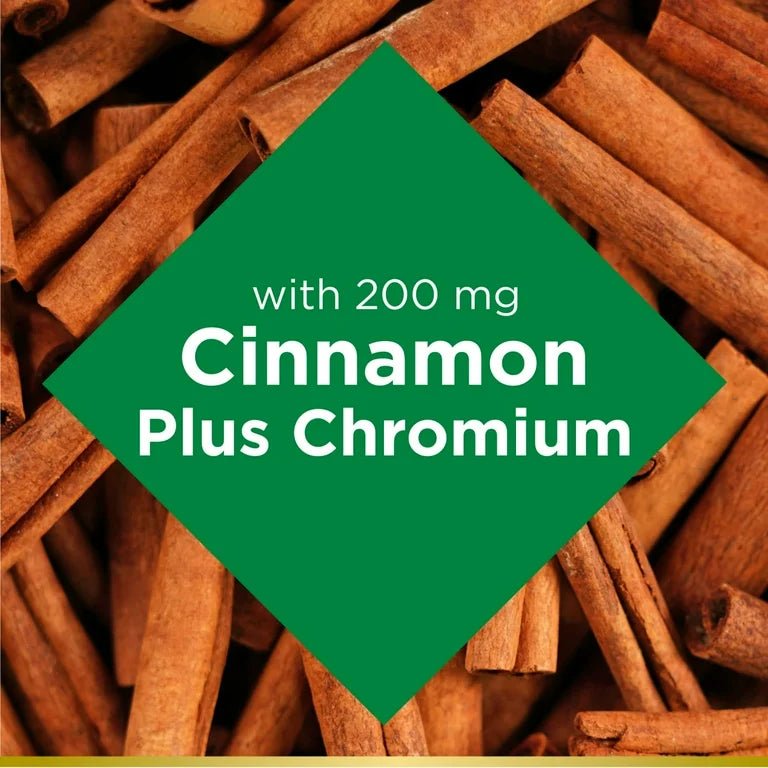 Nature’s Bounty Cinnamon 2000mg + Chromium 400mcg | Supp60 Capsules Exp 01/2026 - Ome's Beauty Mart