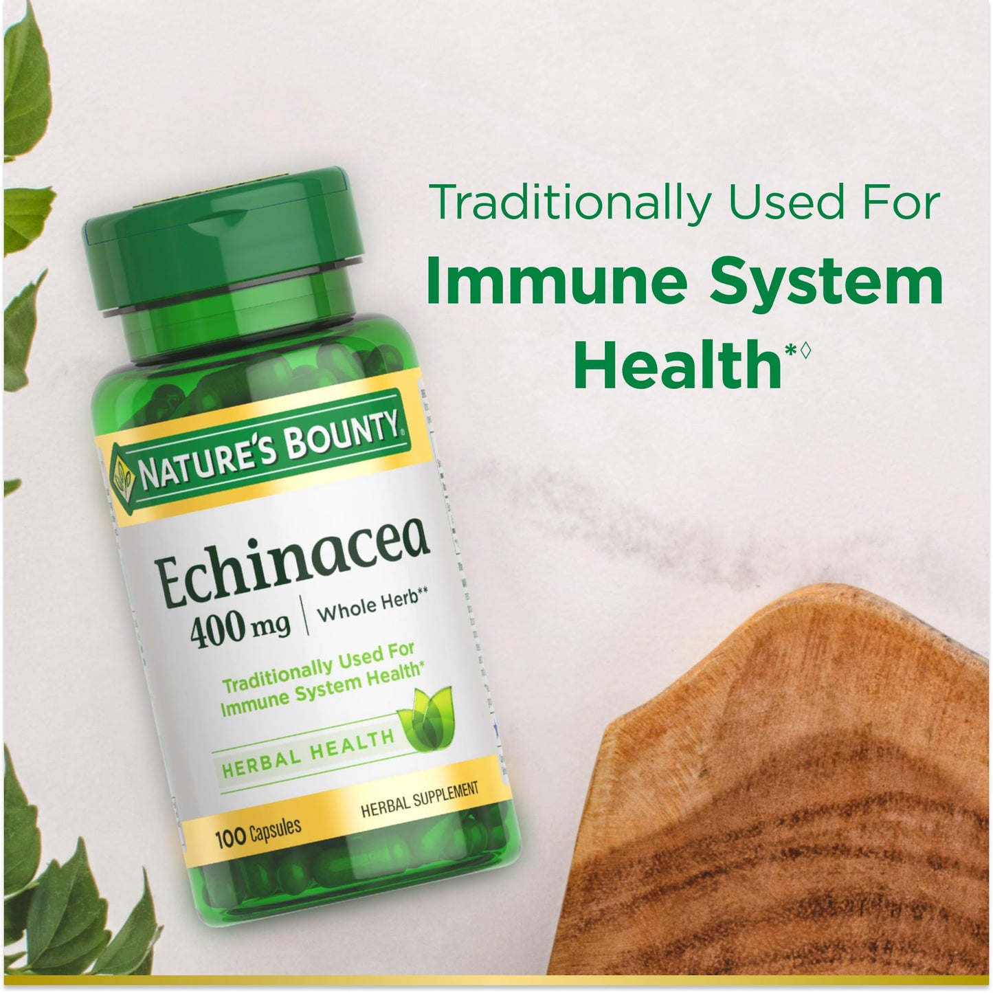 Nature's Bounty Echinacea 400mg | Supports Immune Health | 100 Capsules Exp 02/2026 - Ome's Beauty Mart