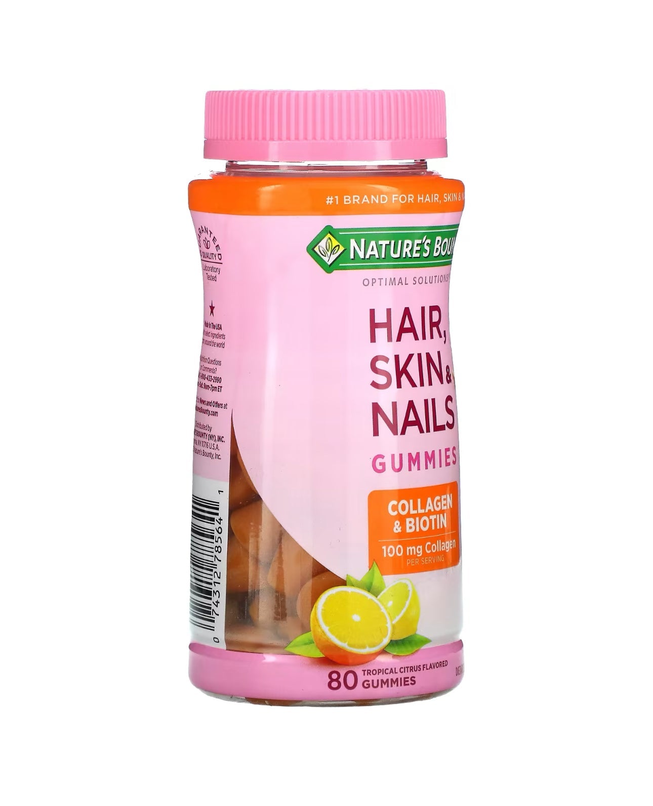 Nature's Bounty Hair Skin and Nails Gummy With Collagen + Biotin, 80 Gummies Exp 02/2025 - Ome's Beauty Mart