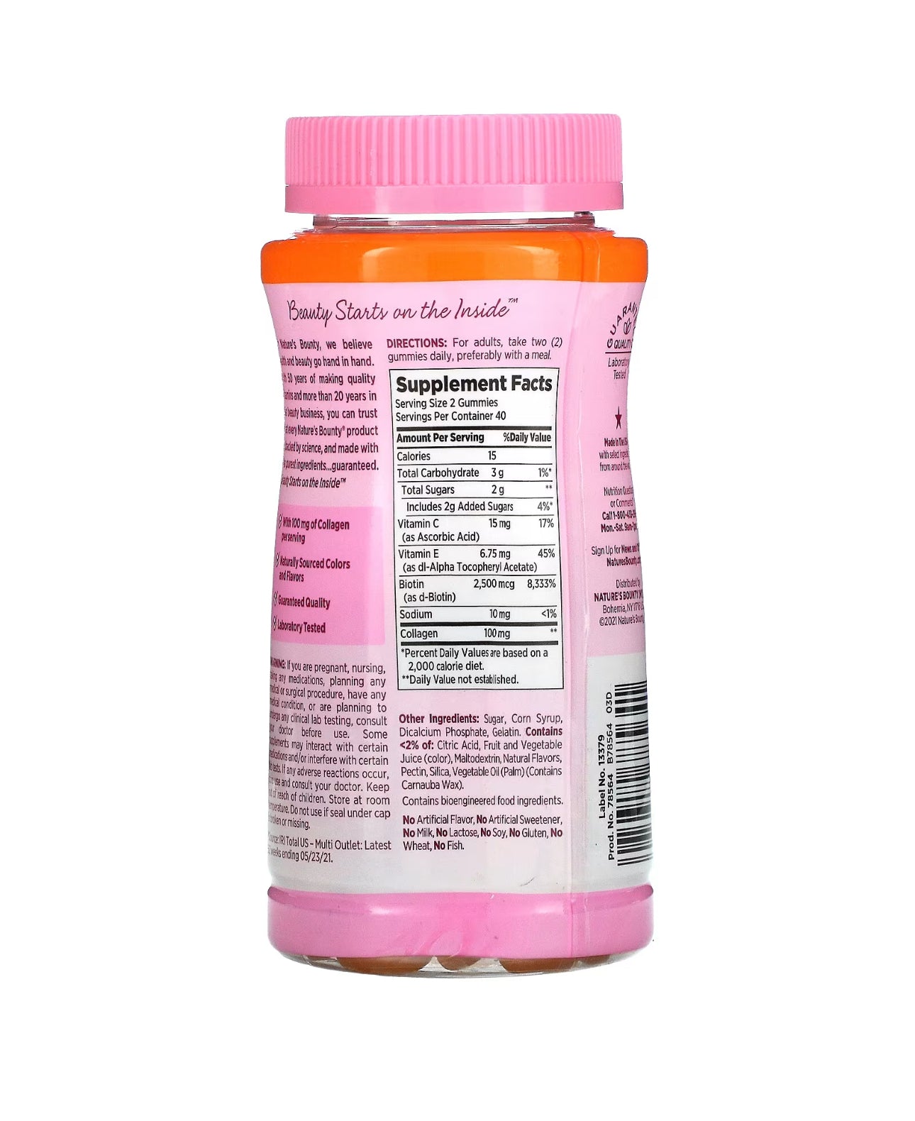 Nature's Bounty Hair Skin and Nails Gummy With Collagen + Biotin, 80 Gummies Exp 02/2025 - Ome's Beauty Mart