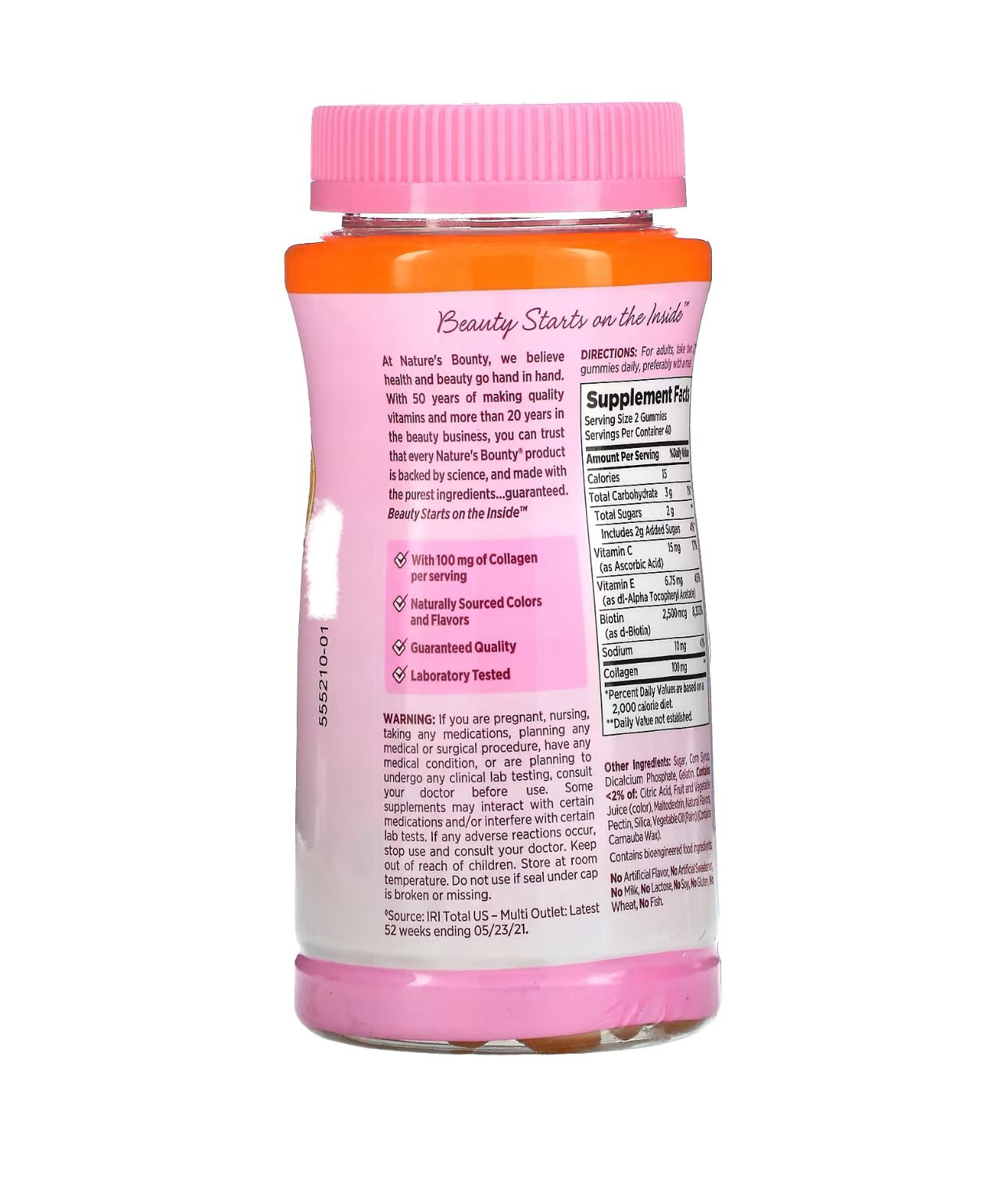 Nature's Bounty Hair Skin and Nails Gummy With Collagen + Biotin, 80 Gummies Exp 02/2025 - Ome's Beauty Mart