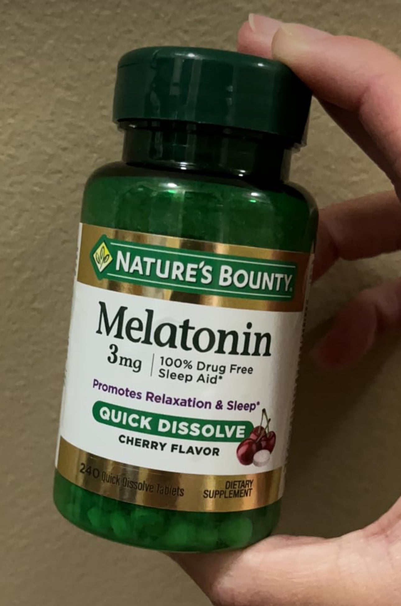 Nature’s Bounty Melatonin 3mg | 100% Drug Free Sleep Aid | Promotes Calm Sleep and Relaxation | 240 Quick Dissolve Tablets Exp 03/2026 - Ome's Beauty Mart