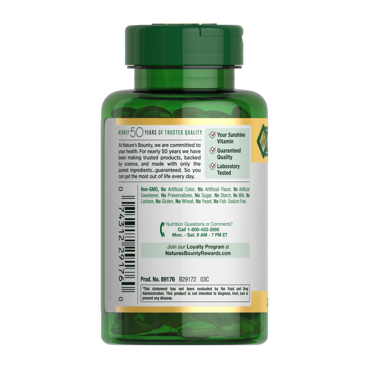 Nature's Bounty Vitamin D3 250mcg - 10,000iu | For Immune Support and Promotes Healthy Bones | 72 Rapid Release Softgels Exp 10/2025 - Ome's Beauty Mart
