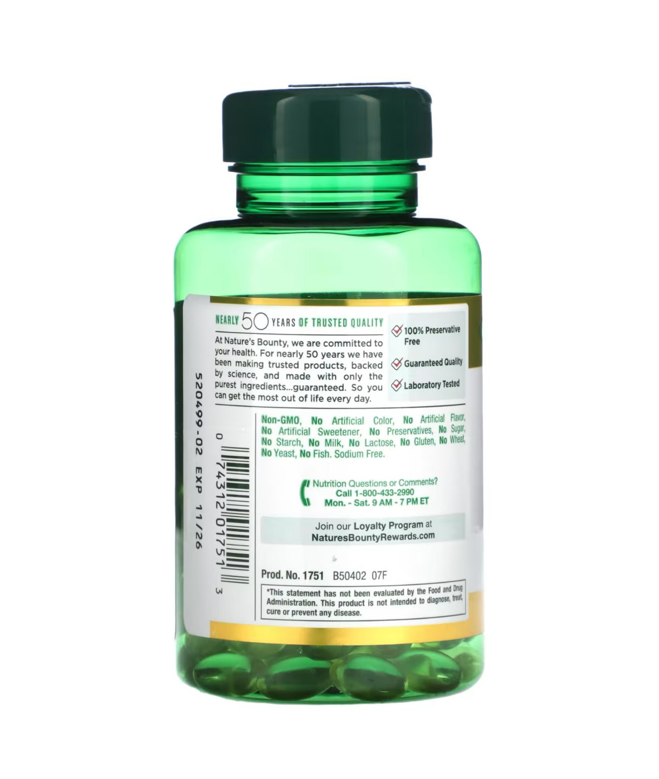 Nature's Bounty Vitamin E 180mg (400iu) Pure dl - Alpha Tocopheryl Acetate | Supports Immune & Antioxidant Health | Anti - Inflammatory | 120 Rapid Release Softgels Exp 06/2026 - Ome's Beauty Mart