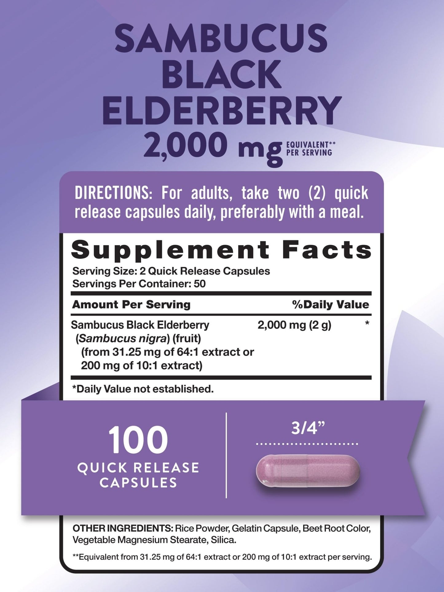 Nature's Truth Black Elderberry | Super Concentrated Sambucus Extract | 100 Capsules Exp 07/2026 - Ome's Beauty Mart