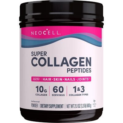 NeoCell Super Collagen Peptides, Unflavored Powder | Collagen Type 1 & 3 | 3 times the small size | 21.2oz (600g) Exp 10/2026 - Ome's Beauty Mart