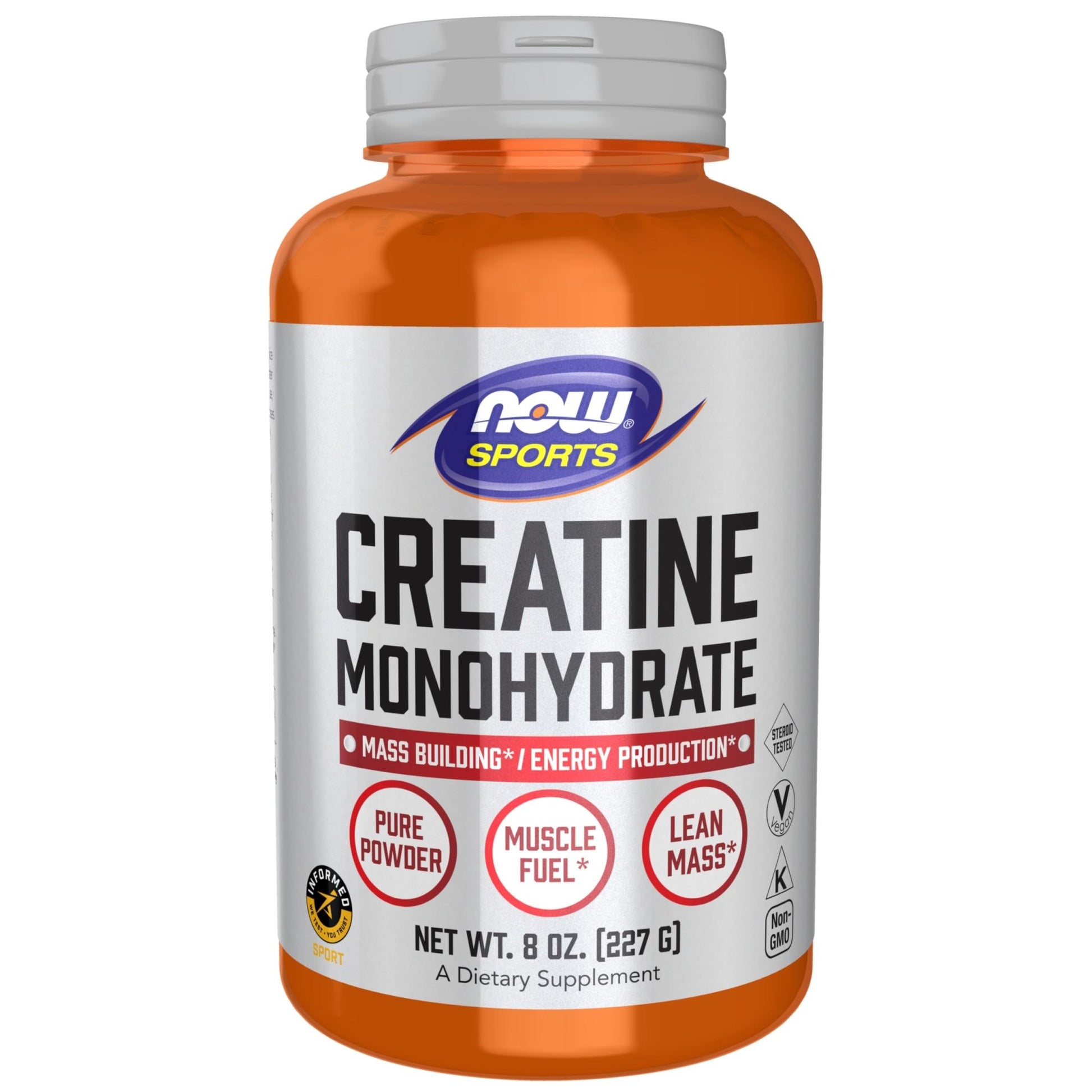 NOW Creatine Monohydrate 5g (5000mg) Powder | Mass Building & Energy Production | 45 Servings | 8oz/227g Exp 11/2027 - Ome's Beauty Mart