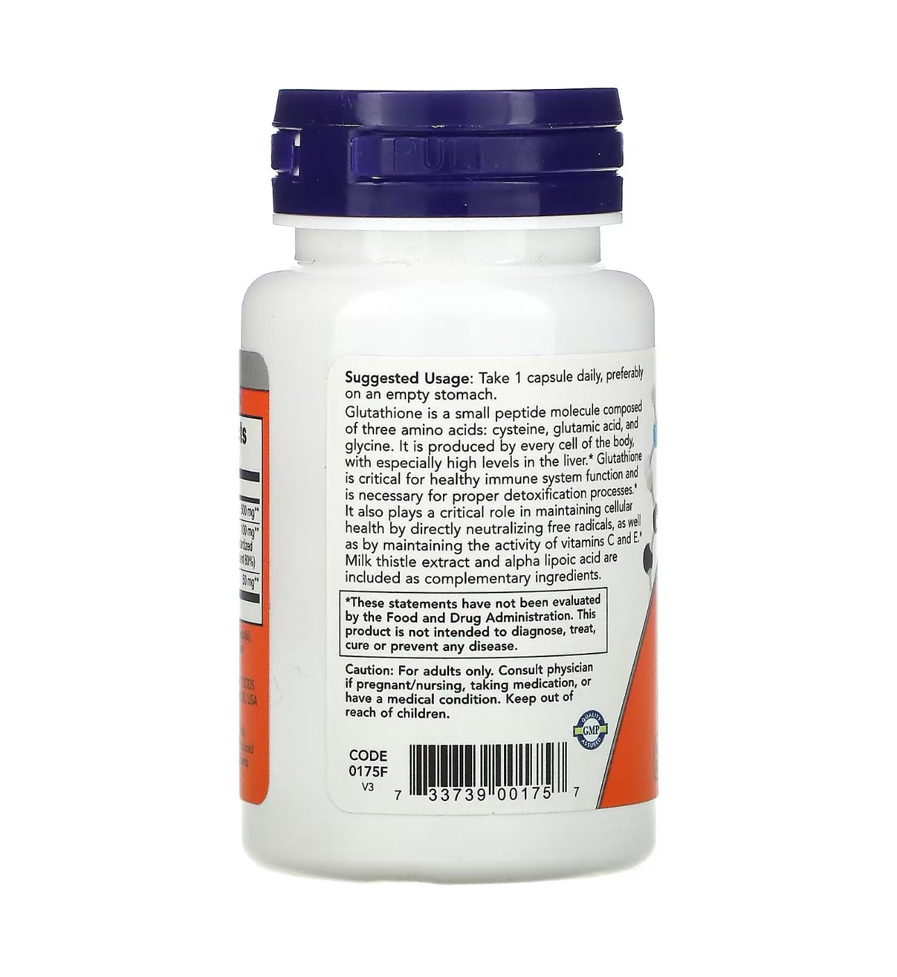 NOW Glutathione 500mg | With Milk Thistle Extract & Alpha Lipoic Acid | Free Radical Neutralizer | 30 Veg Capsules Exp 06/2028 - Ome's Beauty Mart