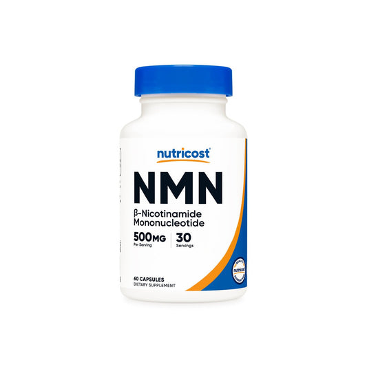 Nutricost β - Nicotinamide Mononucleotide NMN 500mg | Precursor to NAD+ | Promotes DNA Repair | Boosts Brain Function | 60 Capsules Exp 05/2027 - Ome's Beauty Mart
