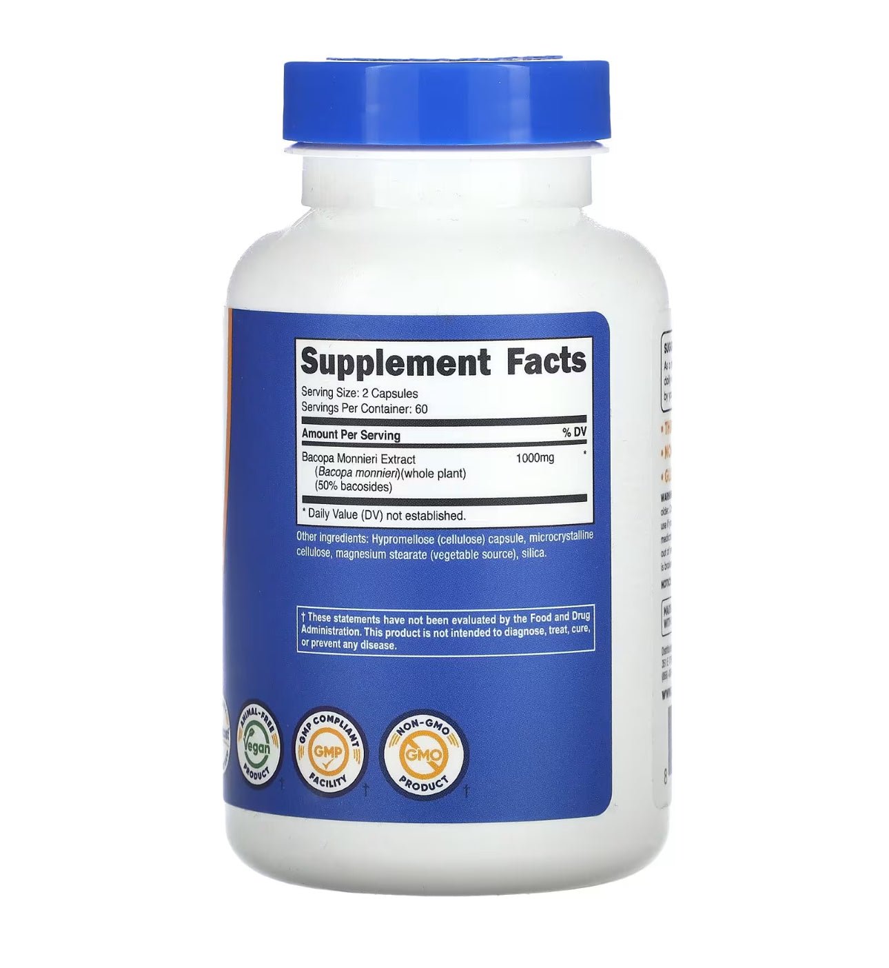 Nutricost Bacopa Monnieri 1,000 mg | 500mg per Capsule | Supports Memory and Mental Focus | 120 Capsules Exp 05/2027 - Ome's Beauty Mart