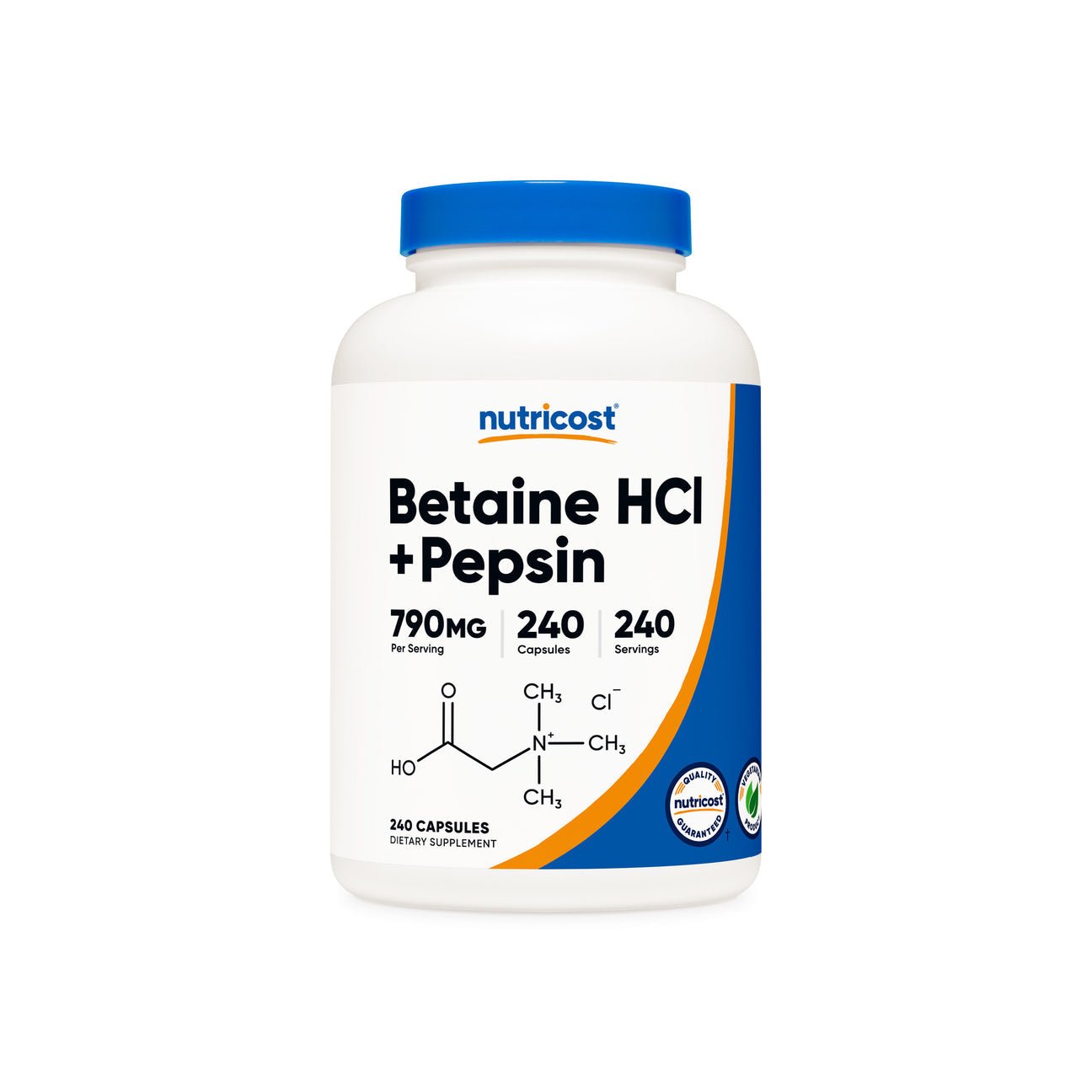 Nutricost Betaine HCl 650mg + Pepsin 140mg | Digestive Health | 240 Capsules Exp 03/2027 - Ome's Beauty Mart