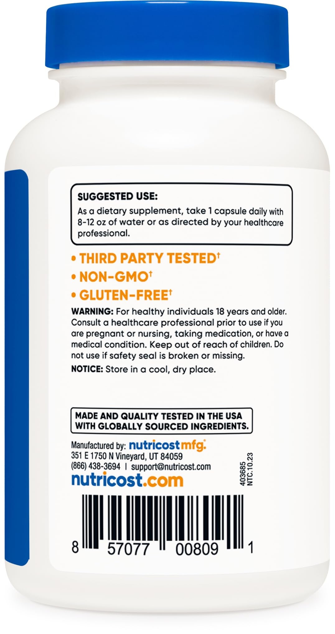 Nutricost Blueberry Extract 8000mg Extra Strength | 160mg 50:1 Extract | 180 Capsules Exp 05/2027 - Ome's Beauty Mart