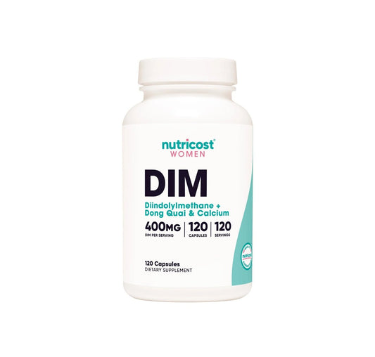 Nutricost DIM (Diindolyl-methane) 400mg | Plus Dong Quai, Calcium and Black Cohosh | 120 Capsules | Exp 02/2026 - Ome's Beauty Mart